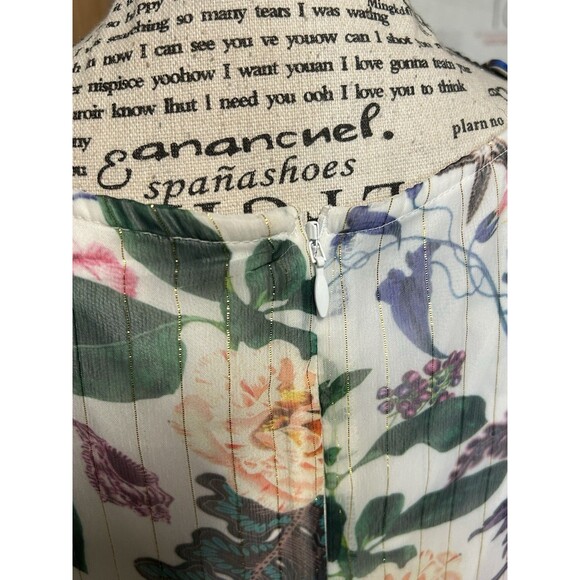 Vintage Yumi Maxi Dress Floral w/Metallic Piping Gown sizes 12 Romantic Fairy - Picture 9 of 11